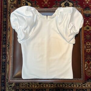 Alice + Olivia Women's White Puffy Sleeve Top Size S.